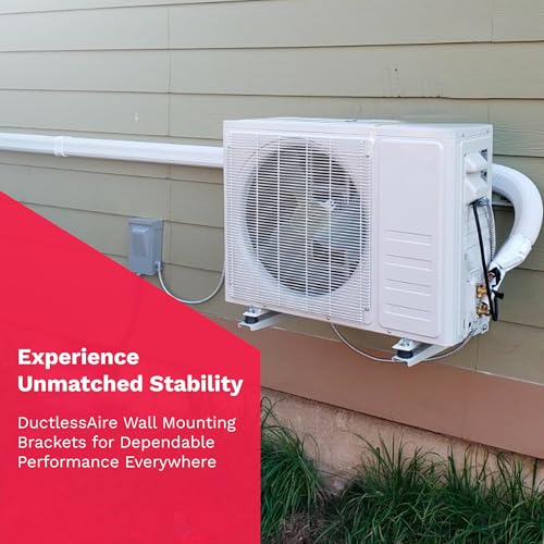 DuctlessAire Outdoor Wall Bracket - Mini Split Mounting Bracket - Ductless Air Conditioner Wall Mount - Mini Split AC/Heating System Accessories for Window AC, HVAC, Heat Pump & More (9000-36000 BTU) - size: Maz capacity 300 lbs