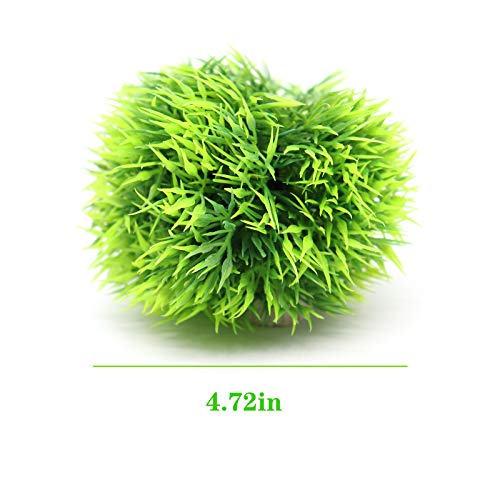 Besimple 4 Pack Aquarium Plastic Plants Grass Ball, Artificial Marimo Balls Green Water Plants Fish Tank Decorations