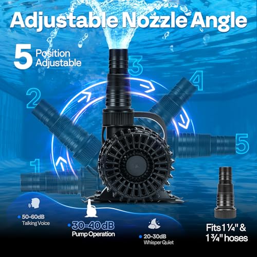 VIVOHOME Electric 310W 5300GPH Submersible Water Pump for Koi Pond Pool Waterfall Fountains Fish Tank and Aquarium - size: 5300GPH