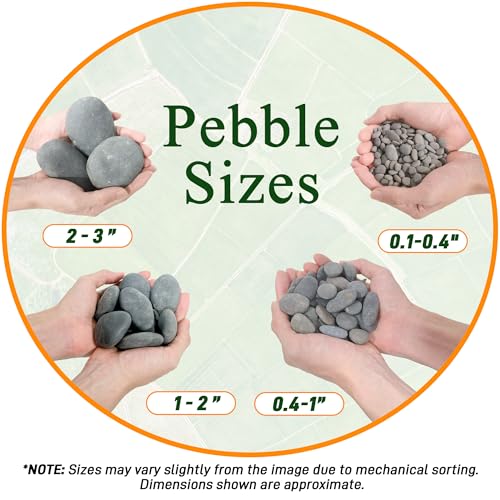 Quibbay 5 lbs Pebbles, 0.1-0.4 Inch Small Pebbles for Pots Indoor Plants, Succulent, Vase, Fish Tank, Decorative River Rocks for Garden Landscaping, Home Decor, Outdoor Paving, Grey - size: 5 Pounds, 0.1-0.4 Inch