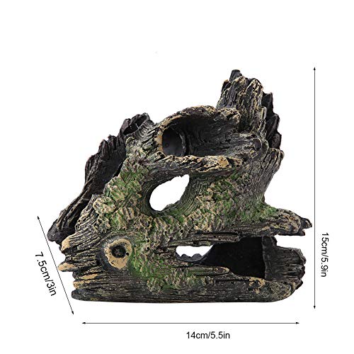 Tyenaza Trunk Aquarium, Aquarium Driftwood Ornaments Resin Wood Trunk Fish Tank Decoration Betta Fish Hideout Caves Decorations for Turtles, Reptiles - color: St-004c