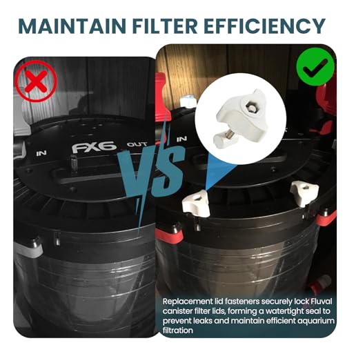 8 Set Canister Filter Lid Fastener, Exact Fit for Fluval FX2, FX4, FX5, FX6 Filters, A20215 Locking Clamp Replacement for Secure Lid Seal and Leak Prevention