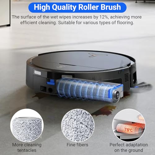 Pure Realm 23 PCS X9 Pro Omni Replacement Parts for Ecovacs Deebot X9 Pro Omni Vacuum Cleaner Parts with 1Roller Brush,2 Mop,4 HEAP,4 Dust Bags,4 Side Brushes,1 Screwdrivers,1 Clean Brush - size: 23pack Accessories Kit for Ecovacs X9/X11 Pro Omni