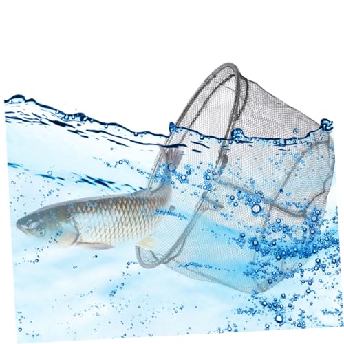 OSALADI 4pcs Foldable Fishing Landing Net Heads with Deep Black Mesh, Stainless Steel Frame, Replacement Netting for Freshwater and Saltwater Anglers