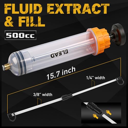 500cc Oil Fluid Extractor Pump, Multi-Purpose Oil Syringe, Fluid Syringe Extractor, Car Vacuum Fuel Transfer, Automotive Oil Syringe(17.6 Oz./0.45 Qt./500 CC) - size: 500CC