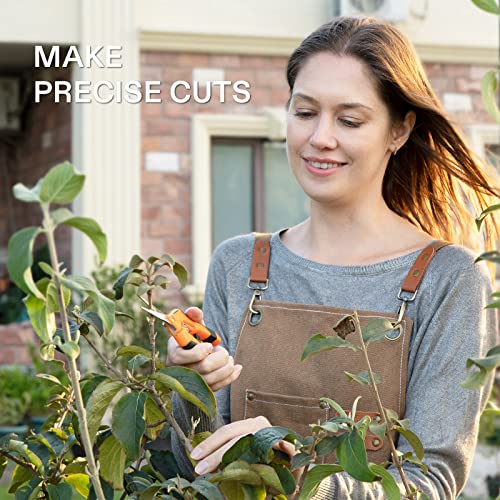 VIVOSUN 2-Pack 6.5 Inch Gardening Scissors Hand Pruner Pruning Shear with Straight Stainless Steel Blades Orange - style: Orange Straight Blade