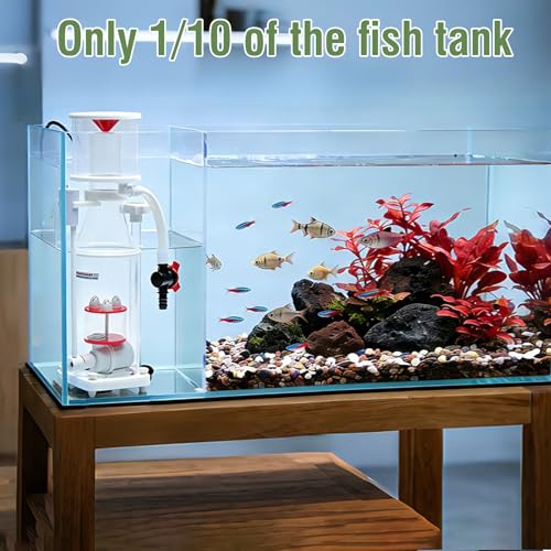 Protein Skimmer for 50-100 Gallon Saltwater Aquariums, Ultra Silent Operation (≤35dB), DC Pump with Adjustable Flow Control, Nano-Scale Protein Skimmer, Suitable for Saltwater Aquariums & Reef Tank