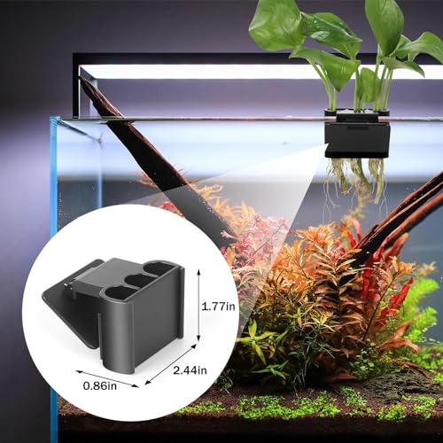3 Holes Upgraded Aquatic Plant Cup Aquarium Plant Holder for Tank,Aquascape Accessories Decorations- Black 4 Pcs - color: Black 4 Pcs