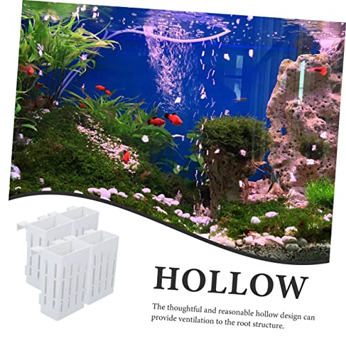 Ipetboom Hanging Aquarium Plant Holder 4Pcs Aquatic Plant Pot with Hook Aquarium Water Plants Planter for Fish Shrimp Plant Cultivation - color: As Shown 1