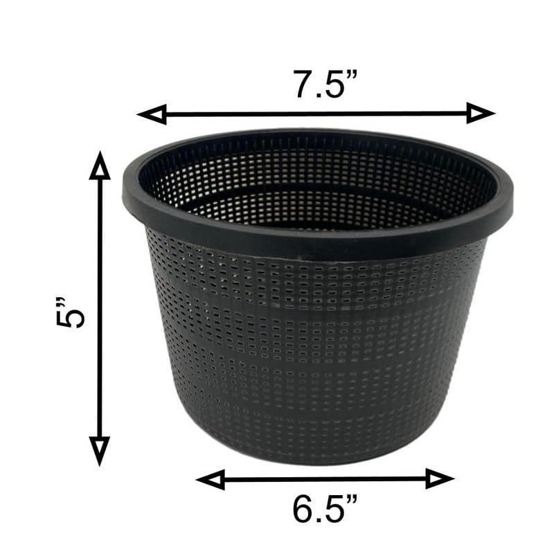Chalily 7.5" Round Mesh Aquatic Plant Pot Great for Water Lilies, Lotus, and Other Pond Plants Round Plastic Planter for Outdoor Ponds Terrific for Aquatic Soil Plant Basket - size: 7.5" Round Mesh Basket