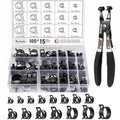 Toolwiz 100Pcs 6-25mm Spring Band Hose Clamp Assortment with Swivel Clamp Pliers, Constant Tension Radiator Hose Clamps, Black Hose Clips for Fuel Line, Silicone Vacuum Hose, Air Tube, Water Pipe - style: 100Pcs Spring Clamps with Plier