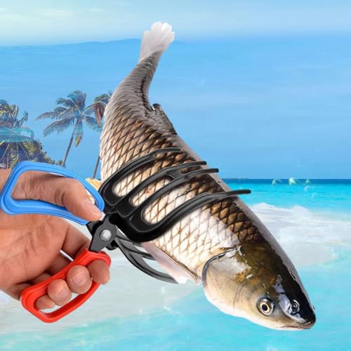 AIIONP Fishing Pliers Gripper, 2025 New Metal 3 Claw Fish Catch Gripper, Fish Control Clamp Claw Tong Grip Tackle Tool, Fish Scales Grip Grabber Fish Clamp Holder for Most Freshwater Fish - color: Small