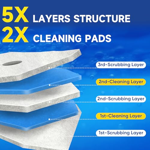 120Ct Aromative Toilet Brush Refills, Toilet Bowl Cleaner Refills, Double-Layer Cleaning Pads Added, Disposable Refill Heads for Toilet Bowl Cleaner Wands，Bulk （Patented） - color: Lemon, Blue Ocean, Lavender(120P)