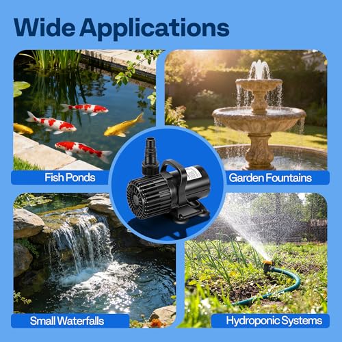 VIVOHOME Electric 62W 1100GPH Submersible Water Pump for Koi Pond Pool Waterfall Fountains Fish Tank and Aquarium - size: 1100GPH