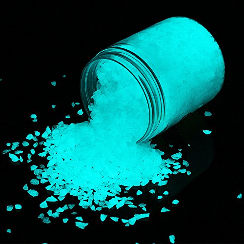 Shiny Stone Glow in The Dark Aquarium Neon Gravel Sand, Decorative Rocks for Fish Tank and Fairy Garden, Home Dec,305g/0.67lbs (3-5mm, Aqua) - color: Aqua, size: 3-5mm