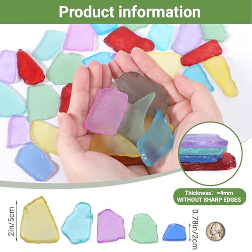 SUREAM Colorful Bulk Sea Glass, 13oz Sea Glass Christmas Tree Kit, Glass Stones for Beach Wedding Party Home Aquarium Decor and DIY Art Craft Supplies - color: Colorful