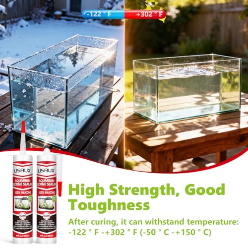 4 Pack Aquarium Silicone Clear Sealant, High Elasticity, Safe for Fish,Fast Curing Waterproof Aquarium Safe Silicone,10 Fl Oz Non-Toxic Fish Tank Safe Sealant,Strong Adhesion - size: 4P