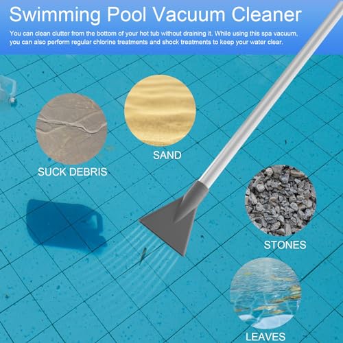 Worparsen Manual Swimming Pool Vacuum Cleaner with 2 Nozzle Adapters Clear Siphon Hose Adjustable Valve Detachable Fish Tank Water Change Spa Hot Tub Blue Long - color: Blue Long