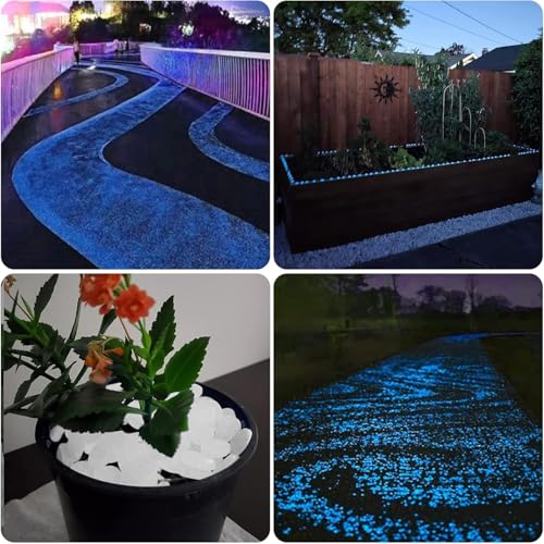 NAMTSO Glow in The Dark Rocks Outdoor, 500 pcs White Solar Rocks for Landscaping, Outdoor Decor Glow in The Dark Stones, Glowing Pebbles for Garden Backyard Patio Lawn Pond Fish Tank Aquarium Decor - color: White