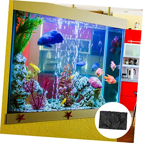 POPETPOP 3D Aquarium Rock Background Board for Fish Tank 45x28cm Waterproof and Easy to Install for Reptile Terrariums and Aquatic Environments