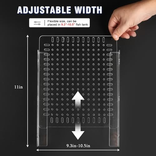 LIYAOLI Fish Tank Divider for 10 Gallon Aquarium, Clear Adjustable Acrylic Tank Separator with Suction Cups, 9.5"x11" - size: 9.5''x11''(10gal)