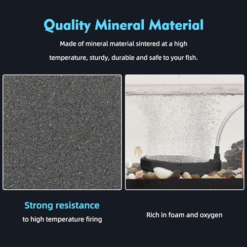 2 Inch Nano Air Stone with Case - Silent High Oxygen Bubbler for Aquariums, Fish Tanks & Hydroponic Systems, Black Small Bubble Diffuser Accessories (No Air Pump and Air Tube)
