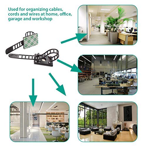 50 Pieces Cable Management Desk Wire Organizer Cable Ties Zip Ties Adhesive Cord Clips Cord Keeper Desk Wire Management - size: 50 Pieces
