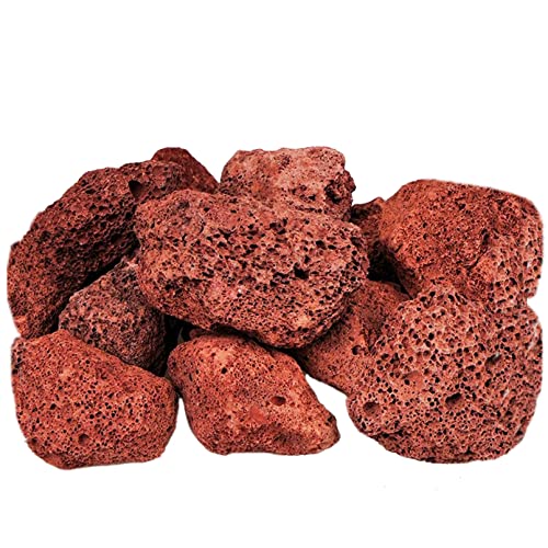 Tfwadmx Aquarium Red Lava Rock 10 Pack Fish Tank Volcanic Pumice Stones for Betta Fish Shrimp (1.96''-3.14'') - color: Red, size: L:2''-3.2''