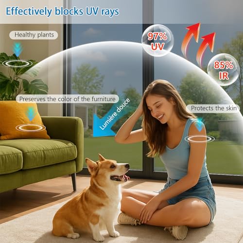 Niviy Home Window Tint Film Heat Blocking, Daytime Privacy One Way Mirror Window Film, Heat Reflective Window Privacy Film See Out But Not in, Black Silver, 23.6 Inch X 78.7 Inch - color: Black Silver, size: 23.6"x 78.7"