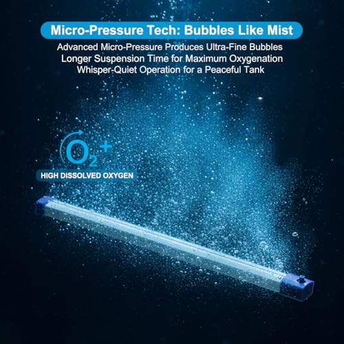 13.8 Inch Aquarium Bubble Strip, Bubble Curtain Wall Aquarium Air Stone Kit, Quiet Oxygen Diffuser, Fish Tank Bubbler Decorations for Freshwater Saltwater - size: 13.8 Inch