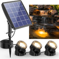 POPOSOAP 3-in-1 Solar Pond Lights, Warm White Underwater Pond Lights, IP68 Waterproof LED Fountain Lights for for Pond, Fountain, Pool Waterfall Decoration Garden Patio (3 Lights)-P63H - size: 3 Warm White Lights-Solar Powered