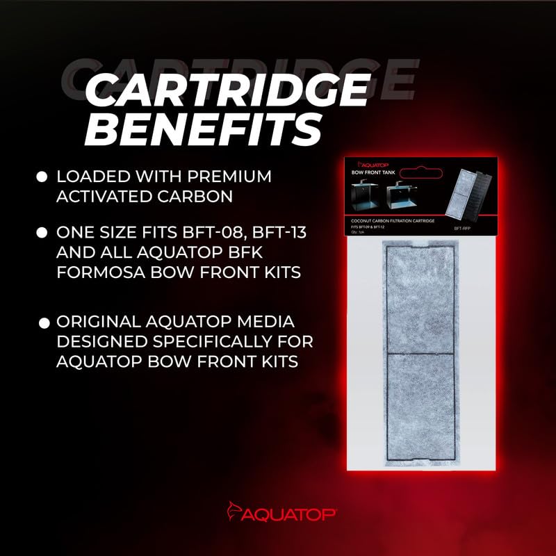 Aquatop Premium Carbon Replacement Filtration Pad for BFT-08 & BFT-13 Tanks – Improves Water Clarity and Filtration Efficiency, BFT-RFP