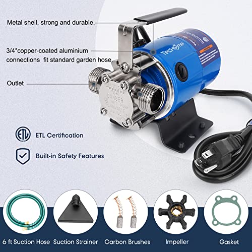 Water Pump Water Transfer Pump, 115V 1/10HP 330GPH Water Hose Pump, with Suction Hose Kit.