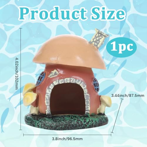 GORGECRAFT Fish Tank Mushroom House PVC Aquarium Betta Hideout Spawning Caves Landscape Decoration Cottage Ornament Accessories for Shrimp Reptiles Turtle Gecko Lizard Bearded Dragon