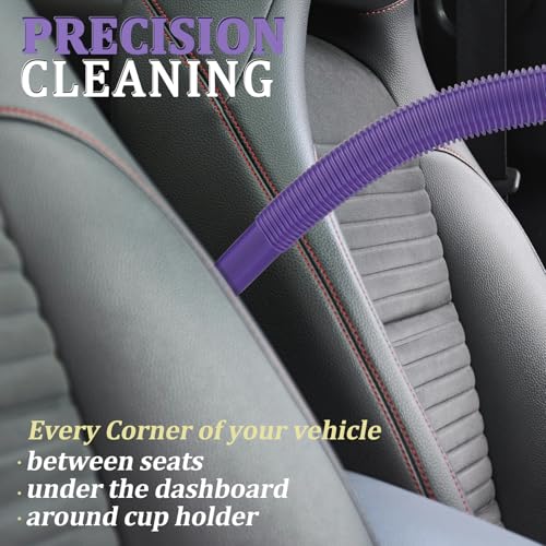 Fullclean Dryer Vent Lint Vacuum Atttachments for Dyson V15 V15s Gen5 V12 V11 V10 V9 V8 V7 Detect Absolute Cyclone Outsize Slim Vacuum Cleaner Crevice Flexible Dryer Lint Remove Tool Cleaner Kit - style: Dryer Hose and Brush Purple