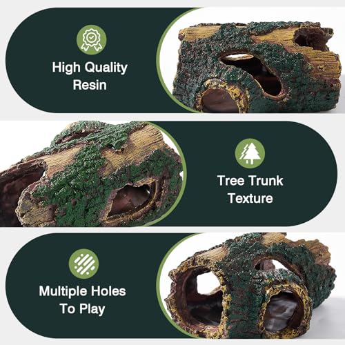 Resin Tree Trunk Aquarium Hideout Decoration, Driftwood Betta Fish Tank Cave, Non Toxic Safe Aquarium Ornament Decorations for Shrimp, Reptile Terrarium Cave Hide Accessories (Trunk) - color: Trunk