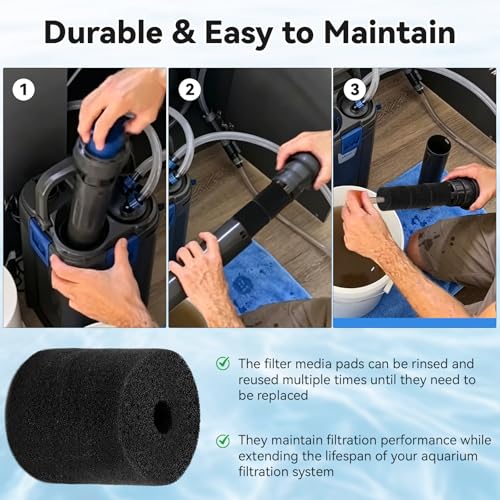 Aquarium Carbon Pre-Filter Foam Set Compatible with OASE BioMaster Filter, Canister Filter Sponge Replacement Media Pads for BioMaster Thermo 250 350 600 850, Fish Tank Pond Filter Parts, 6 Pack