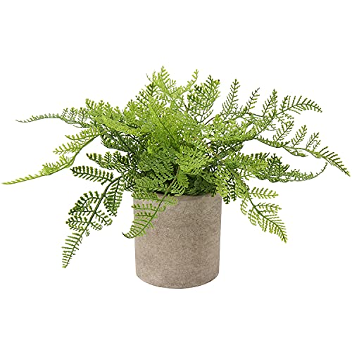 Briful Small Fake Plant Potted Plants Artificial Decor Plastic Boston Ferns Plant Faux Plants in Pots for Home Living Room Bedroom Desk Bathroom Shelf Farmhouse Decoration - color: Color #01