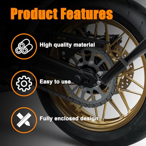 Ziciner Motorcycle Chain Brush, Bike Chain Cleaning Brush with Double-Ended Brushes, Durable Motor and Bicycle Chain Gears Maintenance Cleaning Tool, Motorcycle Accessories (Black) - color: Black