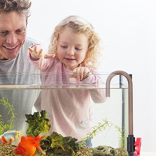ULTECHNOVO Aquarium Water Filler, Hanging Aquarium Supplies Aquariums Accessories Fish Gravel Spill Conter Free Clamp Tank Pipe Type Vacuum for Automatic Device