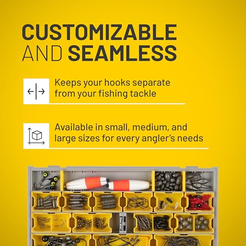 Plano Edge Terminal Medium Hook Retainer Box, Yellow, 2-Pack, Includes Hook Retainer Tackle Tray, Fishing Storage - size: Medium, style: Terminal Medium Hook Retainer