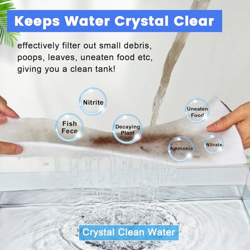 hygger 100 Micron Aquarium Filter Pad Extra Fine Filter Floss for Fish Tank Poly Filter Media Wool Water Polishing Felt 18"x 60" - size: 18"x60"