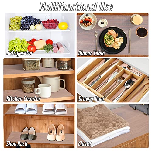 Anoak Shelf Liner, 12 Inches x 10(120.1 Inch) FT Non-Slip Cabinet Liner, Diamond Pattern Clear - size: 12"W x 120.1"L