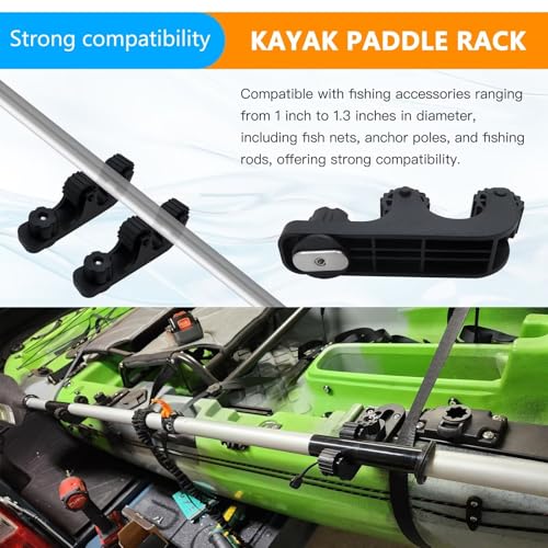 Kayak Paddle Holder, Kayak Fishing Net Holder, Kayak Fishing Poles Holder, Kayak Track Mount Accessories For Fishing Kayak, Canoe, Paddle Board
