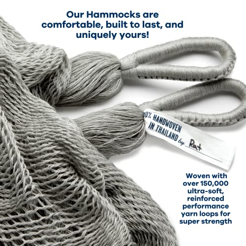 Handwoven Hammock by Yellow Leaf Hammocks - Double Size, Fits 1-2 PPL, 400lb max - Weathersafe, Super Strong, Easy to Hang, Ultra Soft, Artisan Made - Color: Grey - color: Mendocino- Grey, size: Fits 1-2 People (400 lb. Capacity)