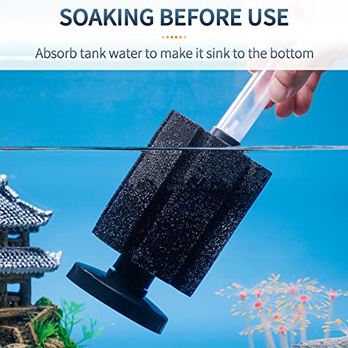 Pawfly Large Aquarium Bio Sponge Filter Quiet Betta Fry Shrimp and Small Fish Foam Filter for Fish Tank up to 50 Gallon