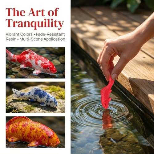 Kisangel 5Pcs Small Fake Fish Aquarium Decor Realistic Koi Decorations Floating Fish Tank Accessories for Home Office Terrarium