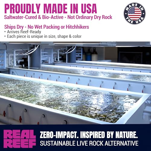 Shelf Rock, Mini 6–10" (15-Pack, 20 lb Box) - Artificial Live Rock for Saltwater Aquariums, Reef-Safe Nano Shelf Pieces for Coral Platforms & Aquascapes