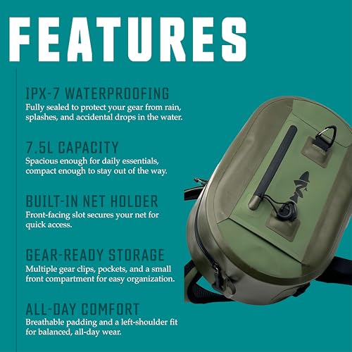 NIRVANA Waterproof Sling Pack 7.5L Fishing Bag