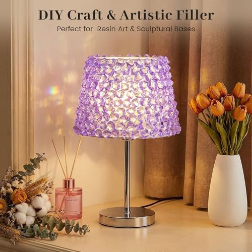 DomeStar 550PCS Purple Vase Fillers, Small Acrylic Fake Crushed Ice Rocks Purple Gems Crystals Diamonds for Table Centerpiece Lilac Lavender Theme Birthday Weeding Table Scatter (0.4 * 0.6) - color: Purple